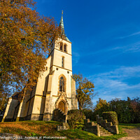 Buy canvas prints of Gothic church in the town of Krivoklat. Czechia by Sergey Fedoskin