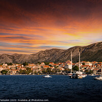 Buy canvas prints of Sunset over Cavtat. Cavtat - is a little town in Dalmatia, Croatia. by Sergey Fedoskin