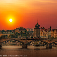 Buy canvas prints of Sunset over Prague. Czechia by Sergey Fedoskin