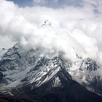 Buy canvas prints of Mountains in Sagarmatha National Park in the Nepal by Sergey Fedoskin