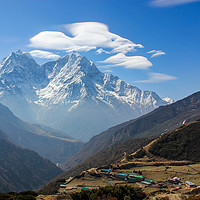 Buy canvas prints of White clouds over the Himalayas... by Sergey Fedoskin