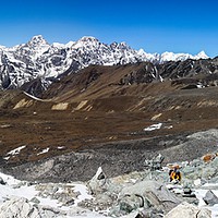 Buy canvas prints of Chola pass in Sagarmatha National Park in the Nepa by Sergey Fedoskin