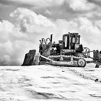 Buy canvas prints of Tractor on the white mountain. by Sergey Fedoskin
