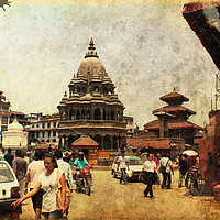 Buy canvas prints of Street in Kathmandu, Nepal. by Sergey Fedoskin