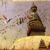Buy canvas prints of Buddhist temple in Katmandu, Nepal, Himalaya. by Sergey Fedoskin