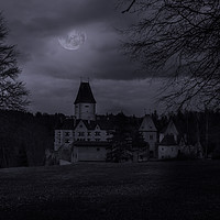 Buy canvas prints of Old austrian castle in mystery moonlight. by Sergey Fedoskin