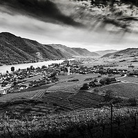 Buy canvas prints of  View to Weissenkirchen, Wachau valley, Lower Aust by Sergey Fedoskin