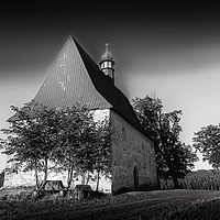 Buy canvas prints of Old church in the summer field.  by Sergey Fedoskin