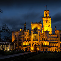 Buy canvas prints of Night over Castle Hluboka nad Vltavou in Czech rep by Sergey Fedoskin