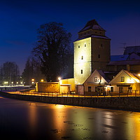 Buy canvas prints of Winter night in Ceske Budejovice. by Sergey Fedoskin