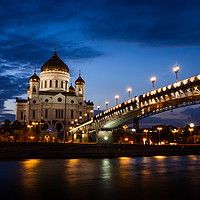 Buy canvas prints of Illuminated Cathedral of Christ the Savior framed  by Sergey Fedoskin