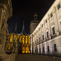 Buy canvas prints of Saint Barbara's Church in Kutn Hora at night. Czec by Sergey Fedoskin