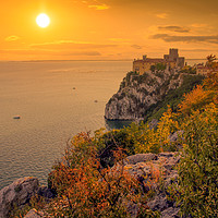 Buy canvas prints of Amazing sunset over Mediterranean Duino Castle. It by Sergey Fedoskin