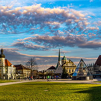 Buy canvas prints of Main square of the city Altotting. Bavaria. German by Sergey Fedoskin