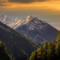 Buy canvas prints of Evening view Himalaya mountains. by Sergey Fedoskin