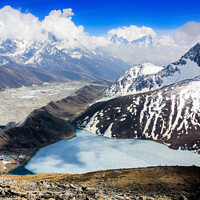 Buy canvas prints of Lake in Himalayas. by Sergey Fedoskin