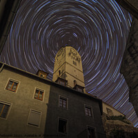 Buy canvas prints of Stein an der Donau under starry sky. by Sergey Fedoskin