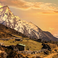 Buy canvas prints of Evening view of Himalaya mountains. by Sergey Fedoskin