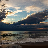 Buy canvas prints of Coast of a sea and dramatic sky. Evening time.  by Sergey Fedoskin