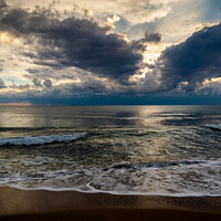 Buy canvas prints of Coast of a sea and dramatic sky. Evening time.  by Sergey Fedoskin