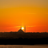 Buy canvas prints of Sunset sky over Istanbul mosques. Turkey. by Sergey Fedoskin