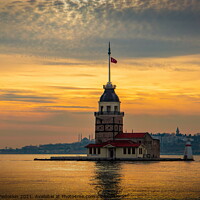 Buy canvas prints of Maiden's Tower (Kız Kulesi) on a sunset. Istanbul. Turkey by Sergey Fedoskin