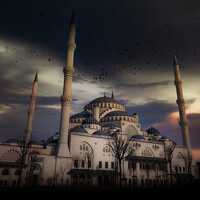 Buy canvas prints of Camlıca Mosque in Istanbul. Turkey. by Sergey Fedoskin