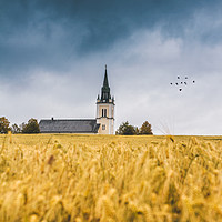 Buy canvas prints of Ås church by Hamperium Photography