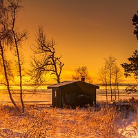Buy canvas prints of Sunset during the Swedish winter by Hamperium Photography