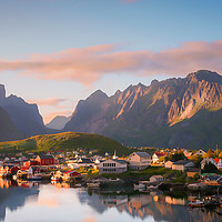 Buy canvas prints of Sunset over Reine on the Lofoten by Hamperium Photography