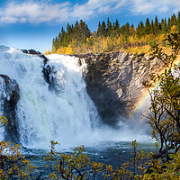 Buy canvas prints of Biggest waterfall of Sweden by Hamperium Photography