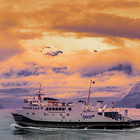 Buy canvas prints of a ferry in Norway by Hamperium Photography