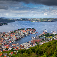 Buy canvas prints of The city of Bergen Norway by Hamperium Photography