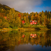 Buy canvas prints of autumn in Lillehammer in Norway by Hamperium Photography