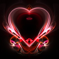 Buy canvas prints of flying heart on a dark background. Abstraction by Andrey Lipinskiy