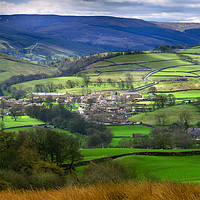Buy canvas prints of Askrigg View by M Meadley