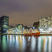 Buy canvas prints of Liverpool, Canning Dock, Clouds, Reflections by Ian Haworth