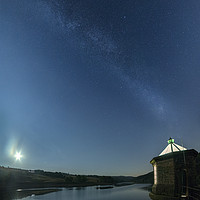 Buy canvas prints of Moonrise Over Fernilee Reservoir by Ian Haworth