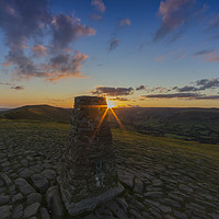 Buy canvas prints of Rushup Edge From Mam Tor Summit Sunset by Ian Haworth