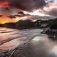 Buy canvas prints of Caswell Bay, Swansea at Sunset by bethan griffiths