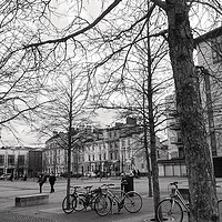 Buy canvas prints of Cardiff Bay, bicycles and trees by bethan griffiths