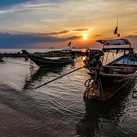 Buy canvas prints of Thai Fishermans Sunset by Paul Childs