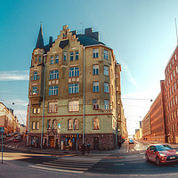 Buy canvas prints of Panoramic view of the streets in Helsinki by Andrei Bortnikau