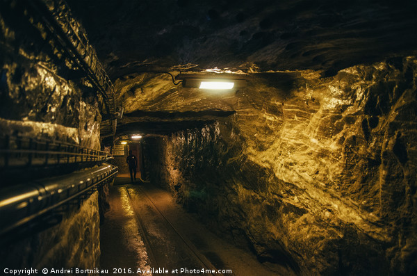 Underground corridor in Wieliczka Salt Mine Picture Board by Andrei Bortnikau