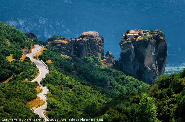 The Сurve road to Holy Trinity Monastery, Meteora, Picture Board by Andrei Bortnikau