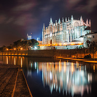 Buy canvas prints of La Seu, the gothic medieval cathedral of Palma de  by Andrei Bortnikau
