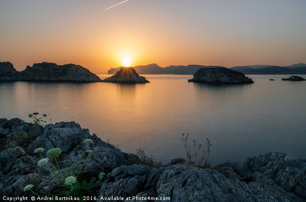 Santa Ponsa coastline at sunset in Mallorca, Spain Picture Board by Andrei Bortnikau