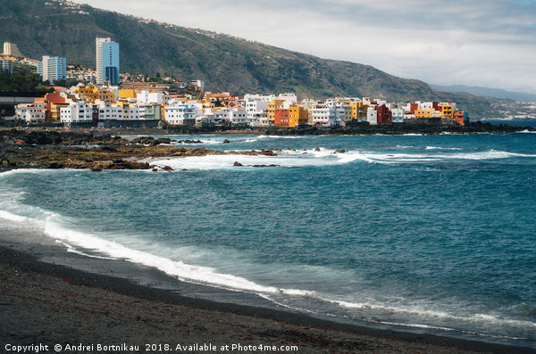 Playa Jardin with black sand in Tenerife Picture Board by Andrei Bortnikau