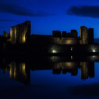 Buy canvas prints of Caerphilly Castle's Dusk by Andrew Button