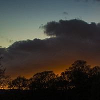 Buy canvas prints of Sunset Skyline, Mountain Ash by Andrew Button
